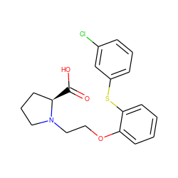 O=C(O)[C@@H]1CCCN1CCOc1ccccc1Sc1cccc(Cl)c1 ZINC000036143377