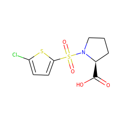 O=C(O)[C@@H]1CCCN1S(=O)(=O)c1ccc(Cl)s1 ZINC000003886869