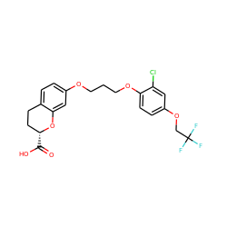 O=C(O)[C@@H]1CCc2ccc(OCCCOc3ccc(OCC(F)(F)F)cc3Cl)cc2O1 ZINC000028138241