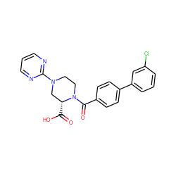 O=C(O)[C@@H]1CN(c2ncccn2)CCN1C(=O)c1ccc(-c2cccc(Cl)c2)cc1 ZINC000299834339