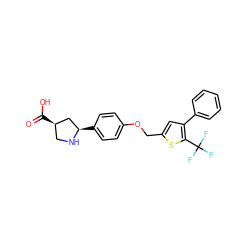 O=C(O)[C@@H]1CN[C@H](c2ccc(OCc3cc(-c4ccccc4)c(C(F)(F)F)s3)cc2)C1 ZINC000036178507