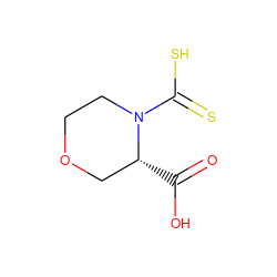 O=C(O)[C@@H]1COCCN1C(=S)S ZINC000299844721