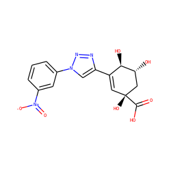 O=C(O)[C@]1(O)C=C(c2cn(-c3cccc([N+](=O)[O-])c3)nn2)[C@@H](O)[C@H](O)C1 ZINC000169329864