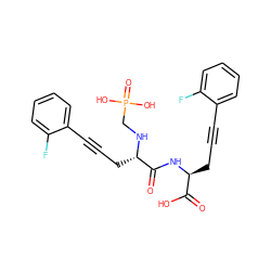 O=C(O)[C@H](CC#Cc1ccccc1F)NC(=O)[C@H](CC#Cc1ccccc1F)NCP(=O)(O)O ZINC000013779375