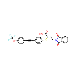 O=C(O)[C@H](CCN1C(=O)c2ccccc2C1=O)Sc1ccc(C#Cc2ccc(OC(F)(F)F)cc2)cc1 ZINC000034801886