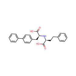 O=C(O)[C@H](CCc1ccccc1)N[C@@H](Cc1ccc(-c2ccccc2)cc1)C(=O)O ZINC000072114704