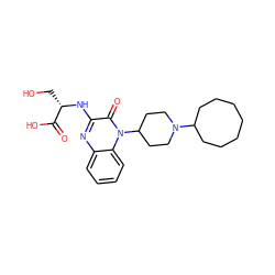 O=C(O)[C@H](CO)Nc1nc2ccccc2n(C2CCN(C3CCCCCCC3)CC2)c1=O ZINC000114764957