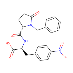 O=C(O)[C@H](Cc1ccc([N+](=O)[O-])cc1)NC(=O)[C@@H]1CCC(=O)N1Cc1ccccc1 ZINC000027858457