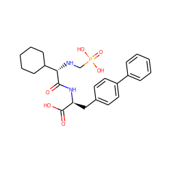 O=C(O)[C@H](Cc1ccc(-c2ccccc2)cc1)NC(=O)[C@@H](NCP(=O)(O)O)C1CCCCC1 ZINC000026655401