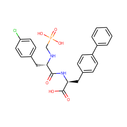 O=C(O)[C@H](Cc1ccc(-c2ccccc2)cc1)NC(=O)[C@H](Cc1ccc(Cl)cc1)NCP(=O)(O)O ZINC000026654407