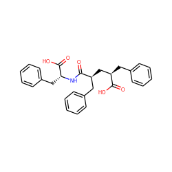 O=C(O)[C@H](Cc1ccccc1)C[C@@H](Cc1ccccc1)C(=O)N[C@H](Cc1ccccc1)C(=O)O ZINC000026503289