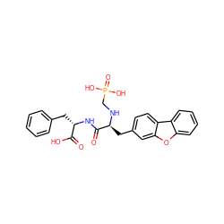 O=C(O)[C@H](Cc1ccccc1)NC(=O)[C@H](Cc1ccc2c(c1)oc1ccccc12)NCP(=O)(O)O ZINC000013805016