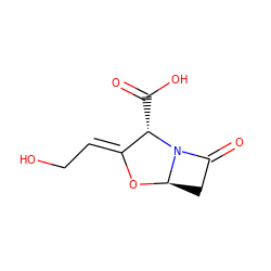 O=C(O)[C@H]1/C(=C/CO)O[C@@H]2CC(=O)N21 ZINC000003830569