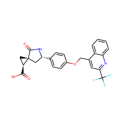 O=C(O)[C@H]1C[C@@]12C[C@@H](c1ccc(OCc3cc(C(F)(F)F)nc4ccccc34)cc1)NC2=O ZINC000040891543
