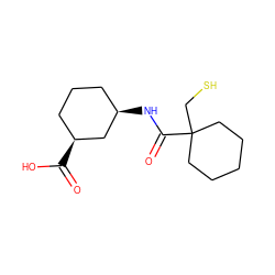 O=C(O)[C@H]1CCC[C@@H](NC(=O)C2(CS)CCCCC2)C1 ZINC000027899756