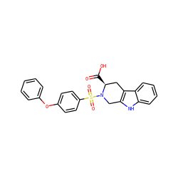 O=C(O)[C@H]1Cc2c([nH]c3ccccc23)CN1S(=O)(=O)c1ccc(Oc2ccccc2)cc1 ZINC000013797694