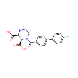 O=C(O)[C@H]1NCCN(C(=O)c2ccc(-c3ccc(F)cc3)cc2)[C@H]1C(=O)O ZINC000013642332