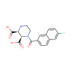 O=C(O)[C@H]1NCCN(C(=O)c2ccc3cc(F)ccc3c2)[C@H]1C(=O)O ZINC000073199156