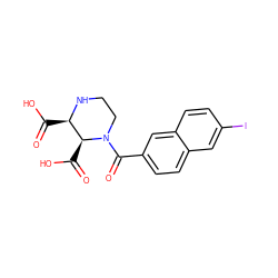 O=C(O)[C@H]1NCCN(C(=O)c2ccc3cc(I)ccc3c2)[C@H]1C(=O)O ZINC000073199158