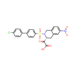 O=C(O)C(=O)[C@H]1Cc2cc([N+](=O)[O-])ccc2CN1S(=O)(=O)c1ccc(-c2ccc(Cl)cc2)cc1 ZINC000013797808