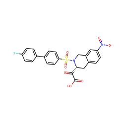 O=C(O)C(=O)[C@H]1Cc2ccc([N+](=O)[O-])cc2CN1S(=O)(=O)c1ccc(-c2ccc(F)cc2)cc1 ZINC000013797823