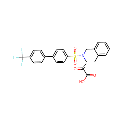 O=C(O)C(=O)[C@H]1Cc2ccccc2CN1S(=O)(=O)c1ccc(-c2ccc(C(F)(F)F)cc2)cc1 ZINC000013797883