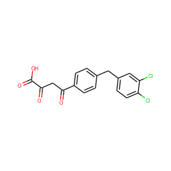 O=C(O)C(=O)CC(=O)c1ccc(Cc2ccc(Cl)c(Cl)c2)cc1 ZINC000028220277