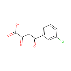 O=C(O)C(=O)CC(=O)c1cccc(Cl)c1 ZINC000028257194