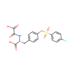 O=C(O)C(=O)N[C@H](Cc1ccc(OS(=O)(=O)c2ccc(F)cc2)cc1)C(=O)O ZINC000045374029