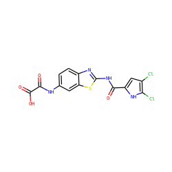 O=C(O)C(=O)Nc1ccc2nc(NC(=O)c3cc(Cl)c(Cl)[nH]3)sc2c1 ZINC001772571468