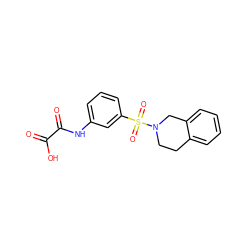 O=C(O)C(=O)Nc1cccc(S(=O)(=O)N2CCc3ccccc3C2)c1 ZINC000095555814