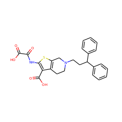 O=C(O)C(=O)Nc1sc2c(c1C(=O)O)CCN(CCC(c1ccccc1)c1ccccc1)C2 ZINC000013491493