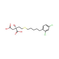 O=C(O)C[C@@](O)(CCSCCCCCc1ccc(Cl)cc1Cl)C(=O)O ZINC000013758164