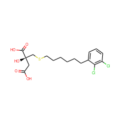 O=C(O)C[C@@](O)(CSCCCCCCc1cccc(Cl)c1Cl)C(=O)O ZINC000013758134