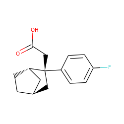 O=C(O)C[C@@]1(c2ccc(F)cc2)C[C@H]2CC[C@H]1C2 ZINC000254128335