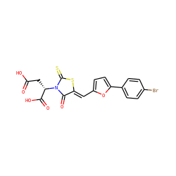 O=C(O)C[C@@H](C(=O)O)N1C(=O)/C(=C/c2ccc(-c3ccc(Br)cc3)o2)SC1=S ZINC000001802011