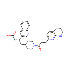 O=C(O)C[C@@H](CC1CCN(C(=O)CCc2ccc3c(n2)NCCC3)CC1)c1cnc2ccccc2c1 ZINC000013975810