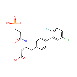 O=C(O)C[C@@H](Cc1ccc(-c2cc(Cl)ccc2F)cc1)NC(=O)CCP(=O)(O)O ZINC000212477974