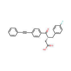 O=C(O)C[C@@H](Cc1ccc(F)cc1)C(=O)c1ccc(C#Cc2ccccc2)cc1 ZINC000013679396