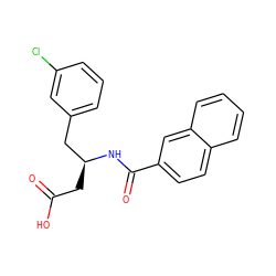 O=C(O)C[C@@H](Cc1cccc(Cl)c1)NC(=O)c1ccc2ccccc2c1 ZINC000049793884