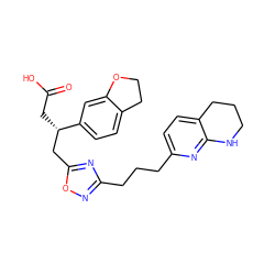 O=C(O)C[C@@H](Cc1nc(CCCc2ccc3c(n2)NCCC3)no1)c1ccc2c(c1)OCC2 ZINC000028568850