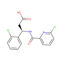 O=C(O)C[C@@H](NC(=O)c1cccc(Cl)n1)c1ccccc1Cl ZINC000223550938