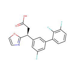 O=C(O)C[C@@H](c1cc(F)cc(-c2cccc(F)c2F)c1)c1ncco1 ZINC001772581406