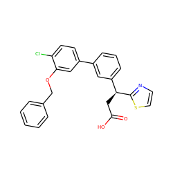 O=C(O)C[C@@H](c1cccc(-c2ccc(Cl)c(OCc3ccccc3)c2)c1)c1nccs1 ZINC001772654531