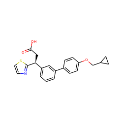 O=C(O)C[C@@H](c1cccc(-c2ccc(OCC3CC3)cc2)c1)c1nccs1 ZINC001772640170