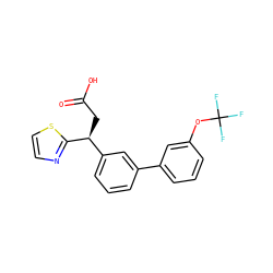 O=C(O)C[C@@H](c1cccc(-c2cccc(OC(F)(F)F)c2)c1)c1nccs1 ZINC001772576035