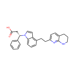 O=C(O)C[C@@H](c1ccccc1)n1ccc2c(CCc3ccc4c(n3)NCCC4)cccc21 ZINC000028707411