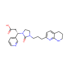 O=C(O)C[C@@H](c1cccnc1)N1CCN(CCCc2ccc3c(n2)NCCC3)C1=O ZINC000001490255