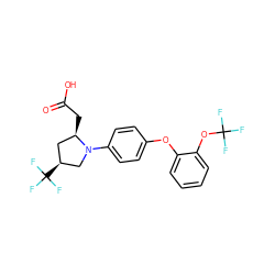 O=C(O)C[C@@H]1C[C@H](C(F)(F)F)CN1c1ccc(Oc2ccccc2OC(F)(F)F)cc1 ZINC000116588536