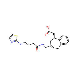 O=C(O)C[C@@H]1CC(CNC(=O)CCCNc2nccs2)=CCc2ccccc21 ZINC000013819497